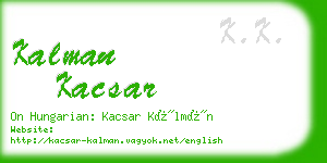 kalman kacsar business card